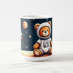 Caneca De Café Sonhos de Foguete Teddy Astronauta