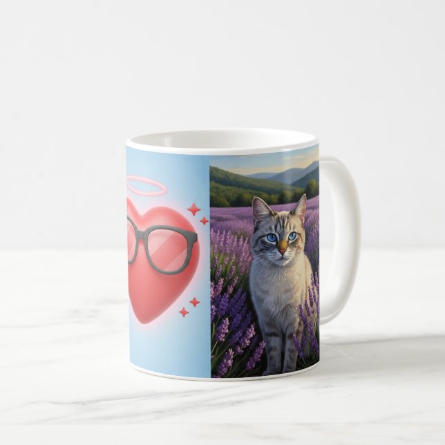 Caneca De Café Sonhos de Lavanda: Um Olhar de Serenidade (Frente Esquerda)
