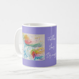 Caneca de Café Sonhos de Pintura em Aquarela de Un
