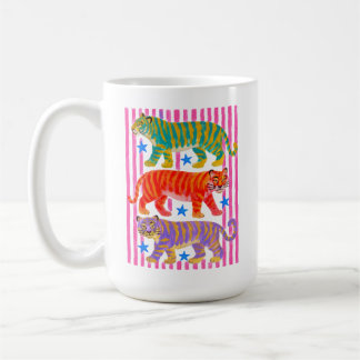 Caneca De Café sonhos de tigre arco-íris