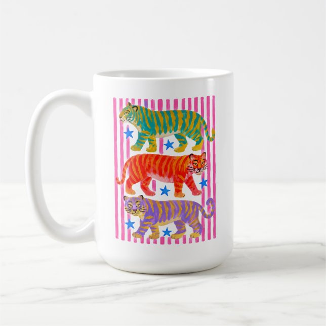 Caneca De Café sonhos de tigre arco-íris (Esquerda)