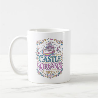 Caneca De Café Sonhos do Castelo do Unicórnio Unicórnio Fundo Bra