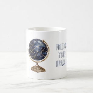 Caneca De Café Sonhos do Globo Azul do Mundo