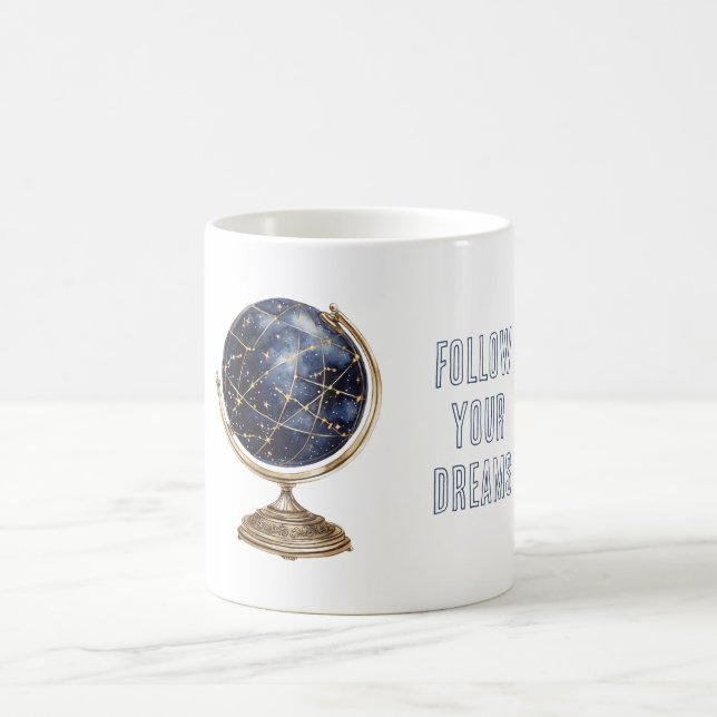 Caneca De Café Sonhos do Globo Azul do Mundo (Centro)