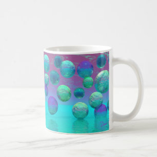 Caneca De Café Sonhos do oceano - Aqua e fantasia violeta do