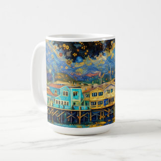Caneca De Café Sonhos Dourados do Porto de Monterey inspirados em