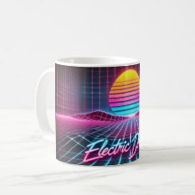 Sonhos Elétricos Retro Neon Mug - Inspirado nos an