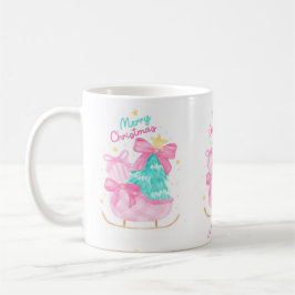 Caneca De Café sonhos pastéis azul, rosa e amarelo trenó presente