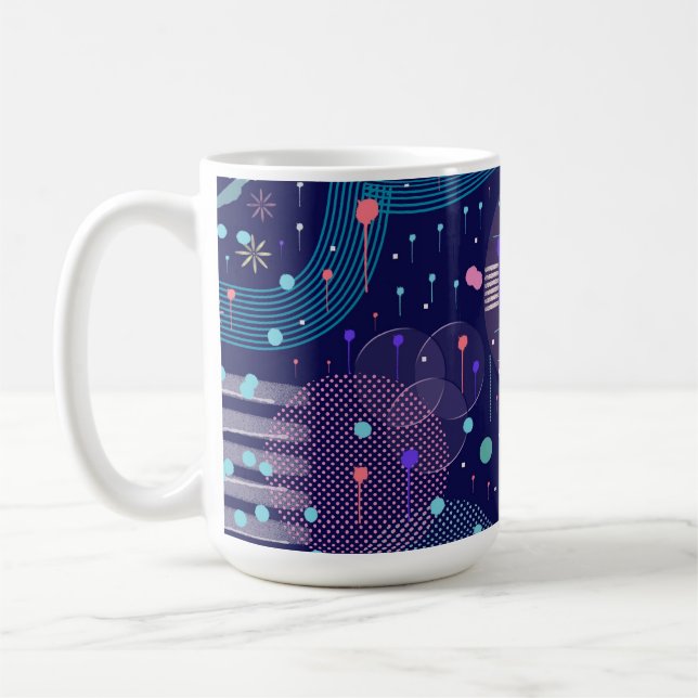 Caneca De Café Sonhos Profundos Azuis Arte Abstrata (Esquerda)