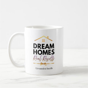 Caneca De Café Sonhos Residenciais Resultados Reais Corretor Nome