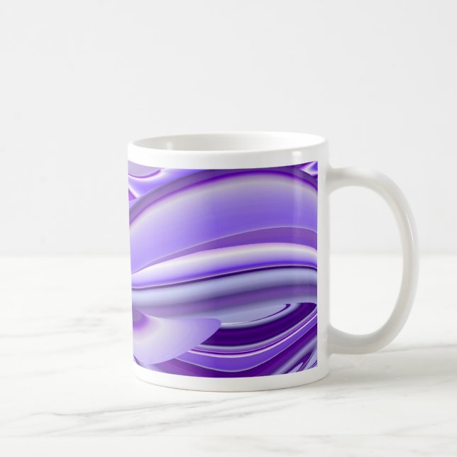 Caneca De Café Sonhos Roxos, Abstrato Fantasy Arte Arco-Íris (Direita)