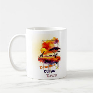 Caneca De Café Sonhos vêm Design de camiseta verdadeira