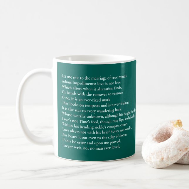 Caneca De Café Sonnet 116Deixe-me não ao casamento das mentes ver (Com Donut)