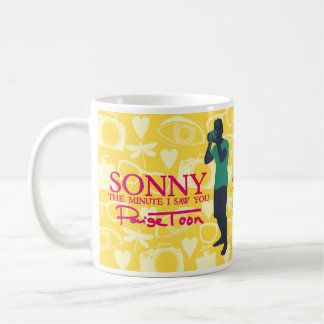 Caneca De Café Sonny - "No Minuto que Te Vi" cita o mug