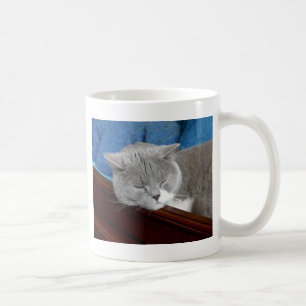 Caneca De Café sono cinzento & branco do gato