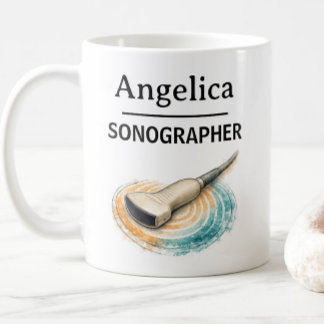 Caneca De Café SONÓGRAFO Personalize Nome Sonda de Ultrassom Pres