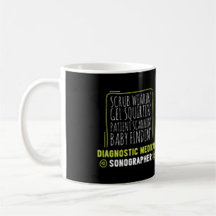 Caneca De Café Sonographer Scrub Vestindo Presente Tecnológico em