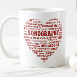 Caneca De Café Sonography Specialty Red Heart Sonographer Gift