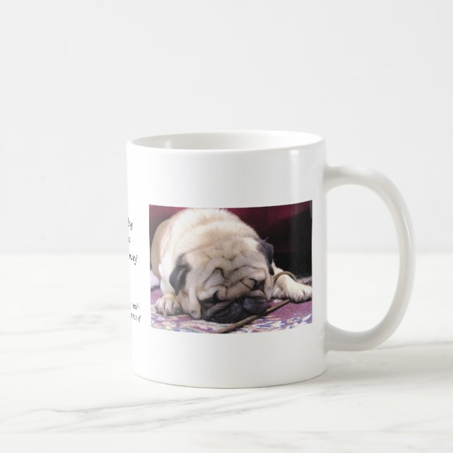 Caneca de café sonolento do Pug (Direita)