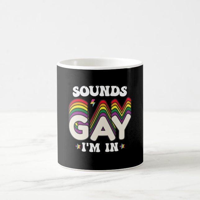 Caneca De Café Sons Groovy do Orgulho LGBT Gay Estou Dentro (Centro)