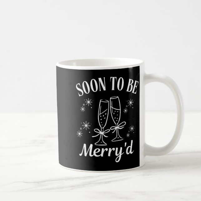 Caneca De Café Soon To Be Merry'd Christmas Couple Engagement  (Direita)