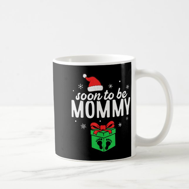 Caneca De Café Soon To Be Mommy Christmas Funny Pregnancy Announc (Direita)
