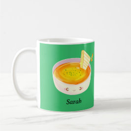 Caneca De Café Sopa De Tomate E Sanduíche De Queijo Grelhado