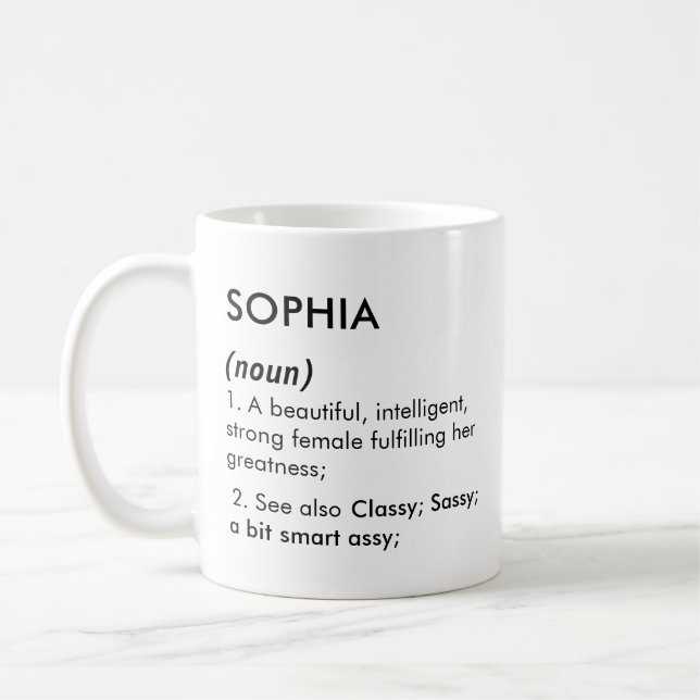 Caneca De Café Sophia name, Editable name, Custom name (Esquerda)