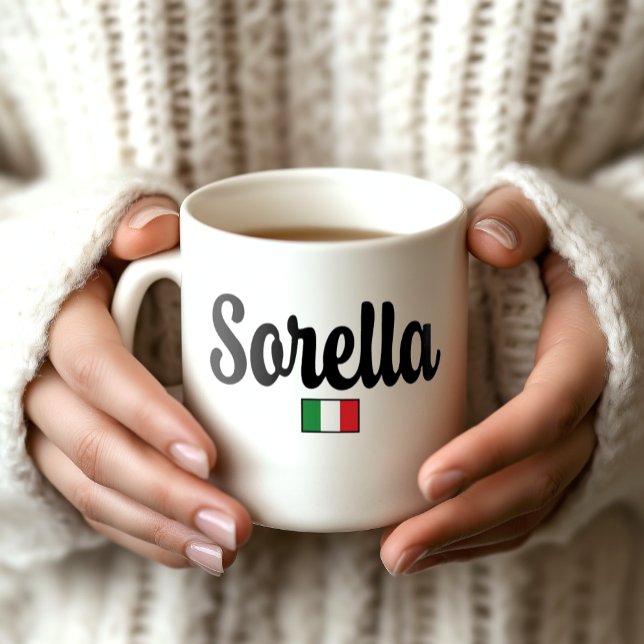 Caneca De Café Sorella Italian Flag Mug - Gift for Sister (Sorella Italian Flag Mug - Gift for Italian Sister)