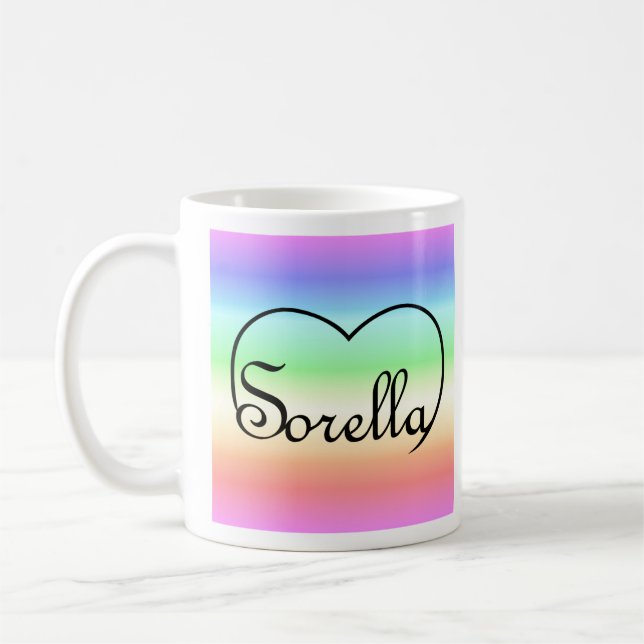 Caneca De Café Sorella Italiana Irmã Irmã Arco-Íris (Esquerda)
