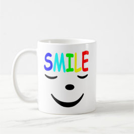 Caneca De Café Sorria Arco-Íris Com Smiley face