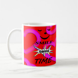 Caneca De Café Sorria De Café Com Corações De Amor