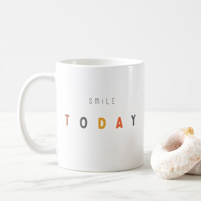 Caneca De Café sorria hoje. Lâmpadas e Copas (Com Donut)