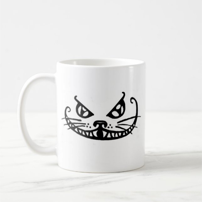Caneca De Café Sorrir forçadamente do gato de Cheshire (Esquerda)