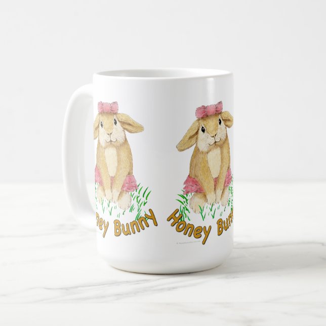 Caneca De Café Sorriso de amor de Bunny (Frente Esquerda)