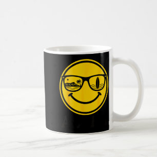 Caneca De Café Sorriso de óculos de sol aloha de surf reflexo de