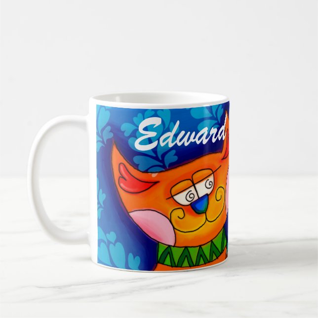 Caneca De Café Sorriso Laranja Tabby Cat (Esquerda)