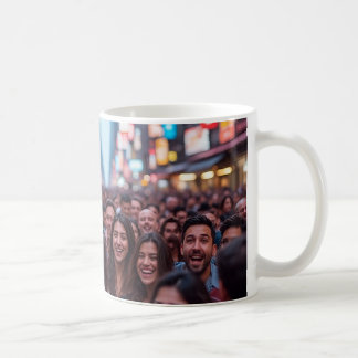 Caneca De Café "Sorrisos na Rua Lotada"