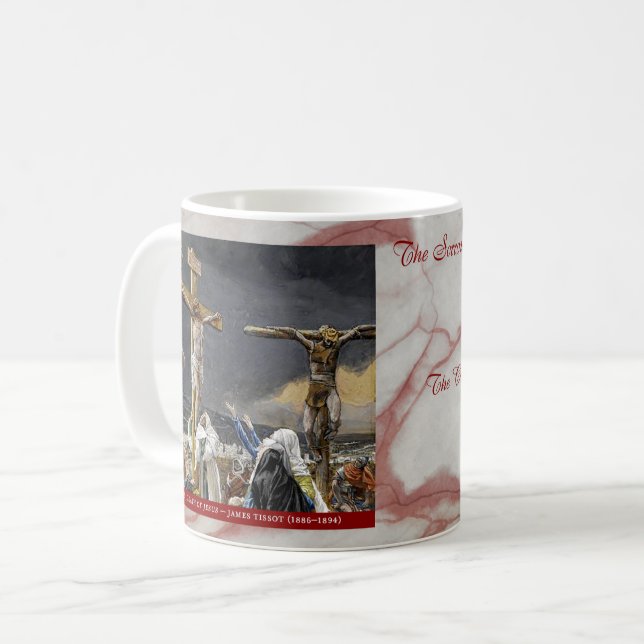Caneca De Café Sorrowful Rosary Mysteries Item #5: Crucifixion (Frente Esquerda)
