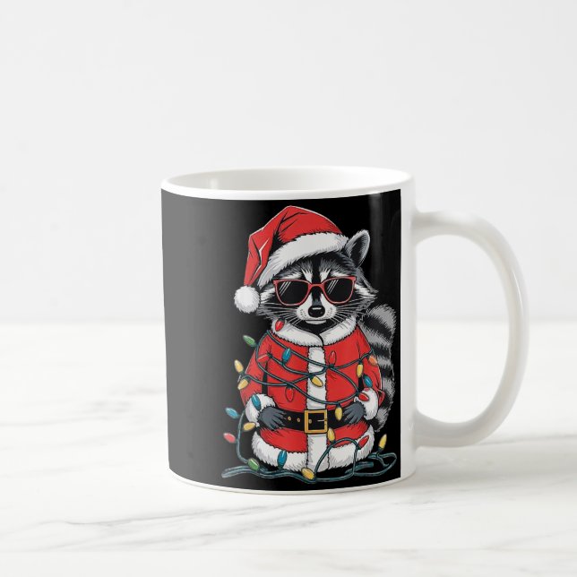 Caneca De Café Sorry Santa I've Been Feral, Christmas Raccoon, Sa (Direita)