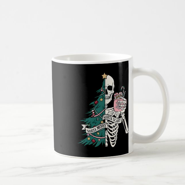 Caneca De Café Sorta feliz sorta assustador natal (Direita)