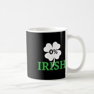 Caneca De Café Sorte do Trevo Irlandês Zero Porcento 0% Dia de Sã