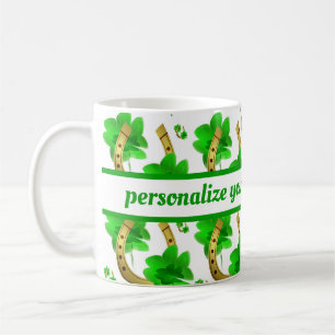 Caneca De Café sorte, ferradura, bom, sortudo, fortuna, madeira,