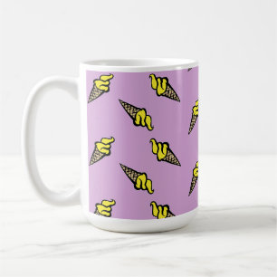 Caneca De Café Sorvete amarelo em roxo