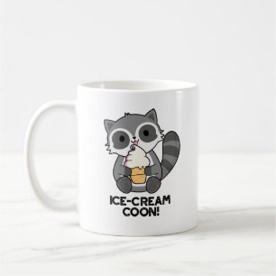 Caneca De Café Sorvete Coon Funny Animal Racoon Pun
