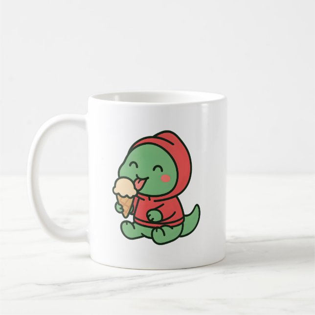 Caneca De Café Sorvete de Dinossauro Gelado - Mug/xícaras de Café (Esquerda)
