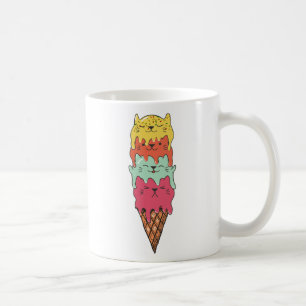 Caneca De Café Sorvete de Gato Kawaii Kittens
