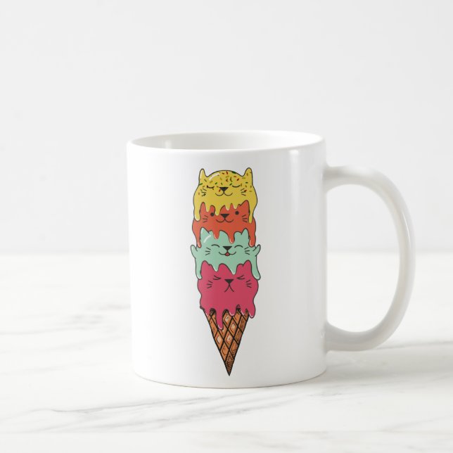 Caneca De Café Sorvete de Gato | Kawaii Kittens (Direita)