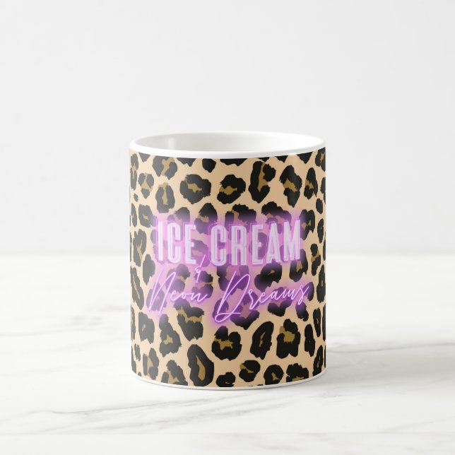 Caneca De Café Sorvete de Impressão Leopard e Neon Dreams Mug (Centro)