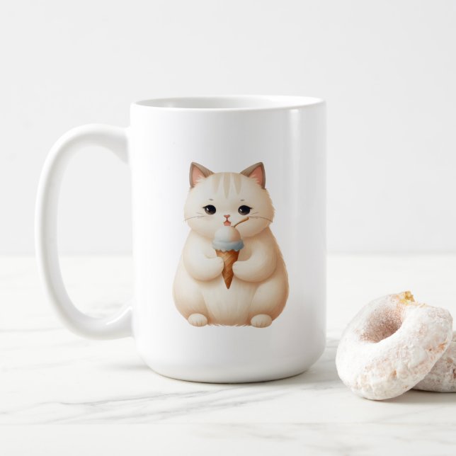Caneca De Café Sorvete de Scoop & Snuggles Cone Kitten (Com Donut)